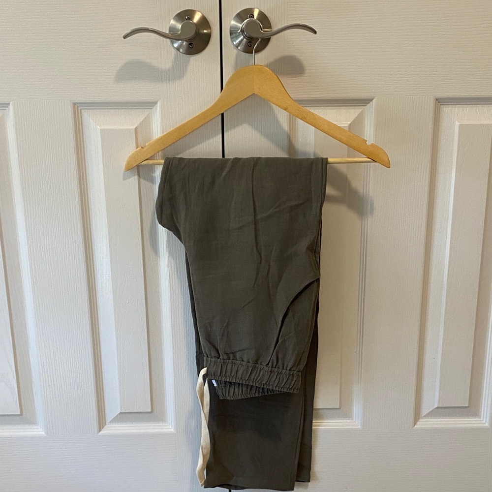 American Trench Linen Drawstring Pants - SMALL NWOT